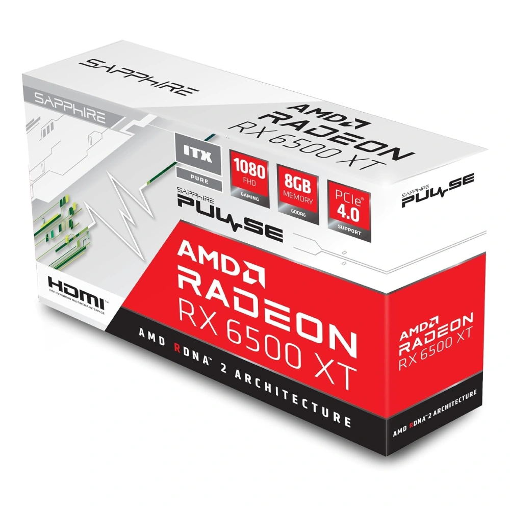 SAPPHIRE GRAPHIC CARD RADEON RX 6500 XT ITX PURE 8GB DDR6 GAMING OC (Single Fan) view 6